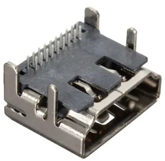 10pcs HDMI connector Female 19pin Socket 19Pin through hole Right angle PCB Rohs