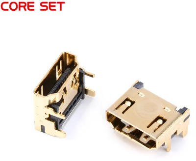 10PCS HDMI FEMale Jack/socket connector 19PIN 19P right angle smt smd 90 Degree Gold-Plated hd 19 PIN