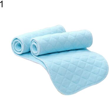 10Pcs Herbruikbare Baby Katoenen Doek Luier Wasbaar 3 Lagen Nappy Liners Inserts Blauw