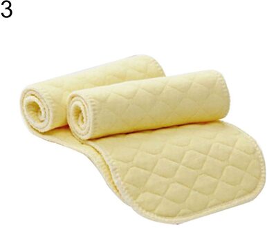 10Pcs Herbruikbare Baby Katoenen Doek Luier Wasbaar 3 Lagen Nappy Liners Inserts geel