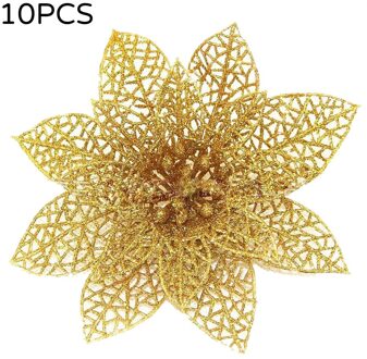 10Pcs Hollow Cutting Gold Saffloer Fruit Holle Bladeren Kerstboom Decoratie Krans Diy Met Ornamenten Kleine Hanger Goud