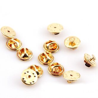 10Pcs Houder Clutch Diy Gesp Squeeze Badge Sieraden Accessoires Revers Pin Vlinder Broche Sluiting Goud