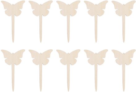 10Pcs Houten Teken Creatieve Tuinieren Plant Label Kan Schrijven Insert Grond Tuin Markers Voor Zaad Gepot Kruiden Bloemen Gereedschappen