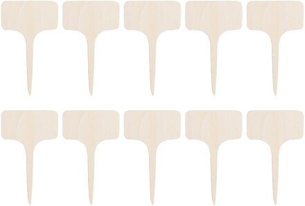 10Pcs Houten Teken Creatieve Tuinieren Plant Label Kan Schrijven Insert Grond Tuin Markers Voor Zaad Gepot Kruiden Bloemen Gereedschappen