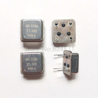 10pcs In-line active crystal oscillator clock square half size DIP-4 OSC 27M 27MHZ 27.000MHZ