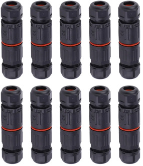 10PCS IP68 Waterproof Electrical Wire Cable 3Pin Connector Outdoor Plug Socket Applicable To Power Supply Network Communication