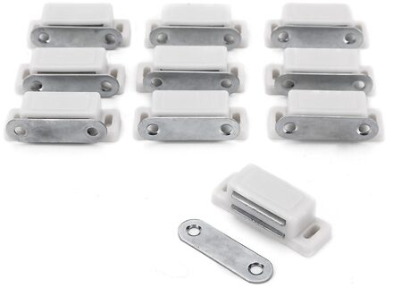 10Pcs Kabinet Vangt Magneet Deur Stop Magnetische Catcher Soft Quiet Dichter Meubels Magneet Deurslot Magneet Magnetische Lock Wit