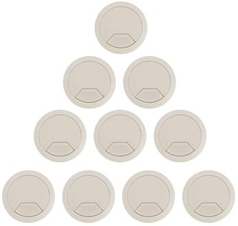 10Pcs Kantoor Pc Computer Bureau Grommet Kabelopening Cover 50Mm Diameter (Grijs Wit) zoals getoond