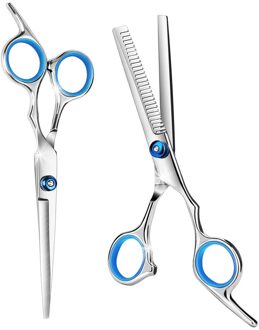 10Pcs Kapper Schaar Professionele Kappers Schaar Dunner Hairdressing Set Styling Tool Hair Cut Kam Rvs enkel en alleen 2stk scissors