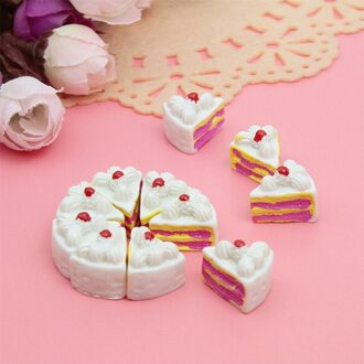 10Pcs Kawaii Plat Diy Miniatuur Kunstmatige Nep Voedsel Cake Resin Cabochon Decoratieve Craft Spelen Poppenhuis Speelgoed wit tomato
