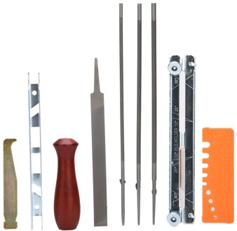 10Pcs Kettingzaag Slijpen Tool Kettingzaag Ketting Slijpen Kit Tool Set Gids Bar Bestand Sharpener Gereedschap Voor Scherpen Uw Kettingzaag