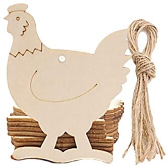 10PCS Kids DIY Easter Haning Pendants Wooden Painted Hanging Sign Easter Door Wall Hanging Decoration Rabbit Egg Cutouts Wood Hanging Tags for Home Easter Party Craft Gift