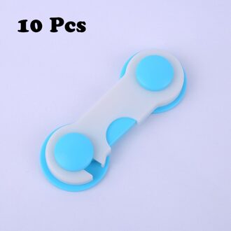 10Pcs Kind Veiligheid Kabinet Lock Baby Proof Beveiliging Protector Lade Vergrendelingen Plastic Sloten Bandjes Kids Veiligheid Deurslot 10stk type A blauw
