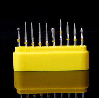 10pcs/kit Dental Diamond Burs for Teeth Porcelain Ceramics Composite Polishing High Speed Handpiece Polisher