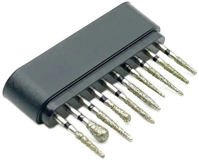 10pcs/kit Dental Diamond Burs for Teeth Porcelain Preparation/ Repair Ceramics Composite Polishing Kit 1.6mm Shank