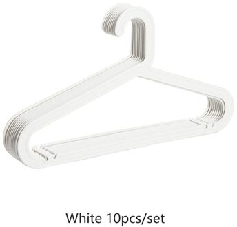 10Pcs Kleerhanger Organizer Ruimtebesparend Hanger Droogrekken Sjaal Kleding Opslag Closet Organizer Garderobe Jas Volwassenen wit 10stk