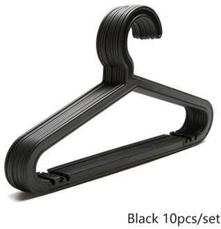 10Pcs Kleerhanger Organizer Ruimtebesparend Hanger Droogrekken Sjaal Kleding Opslag Closet Organizer Garderobe Jas Volwassenen zwart 10stk