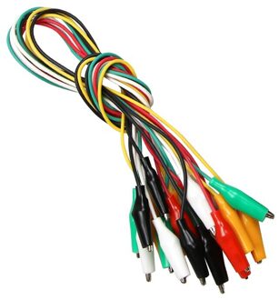 10Pcs Kleur Alligator Clip Elektrische Diy Kleine Batterij Netsnoer Schede Elektrische Klem Dubbele Hoofd Test Clamp.28mm35mm45mm 50Cm 28mm 10stk