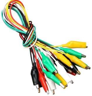 10Pcs Kleur Alligator Clip Elektrische Diy Kleine Batterij Netsnoer Schede Elektrische Klem Dubbele Hoofd Test Clamp.28mm35mm45mm 50Cm 45mm 10stk