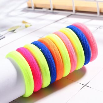 10Pcs Kleur Haar Touw Ring Elastische Haarband Paardenstaart Houder Haar Banden Voor Meisjes Haar Accessoires Chouchou Hoofdband veelkleurig