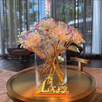 10Pcs Kleurrijke Galaxy Kunstmatige Rose Kunstmatige Bloemen Boeket Bloemen Voor Thuis Bruiloft Decoratie Indoor Valentijnsdag 5 stk