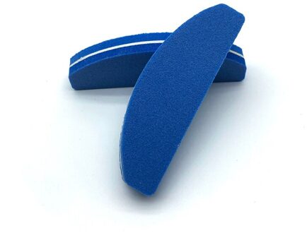 10Pcs Kleurrijke Spons Nagelvijl Voor Uv Gel Nagellak Nail Art Manicure Pedicure Buffer Mini Half Moon Schuren buffer Blok Blauw