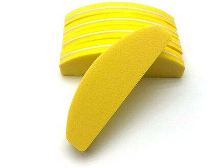 10Pcs Kleurrijke Spons Nagelvijl Voor Uv Gel Nagellak Nail Art Manicure Pedicure Buffer Mini Half Moon Schuren buffer Blok Geel