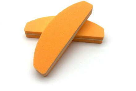 10Pcs Kleurrijke Spons Nagelvijl Voor Uv Gel Nagellak Nail Art Manicure Pedicure Buffer Mini Half Moon Schuren buffer Blok oranje