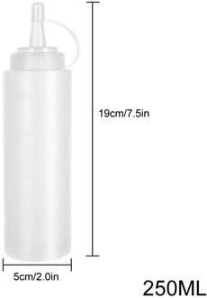 10Pcs Knijpt Flessen Plastic Knijpt Saus Flessen Met Caps Ketchup Salade Dressing Fles M56 250ml