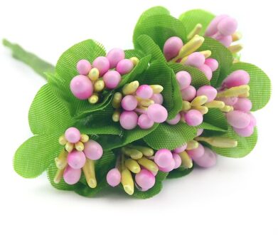 10Pcs Kunstmatige Simulatie Meeldraden Rozen Knoppen Bruiloft Decoratie Handwerk Cake Box Accessoires Diy Krans Parel Fruit Bloem