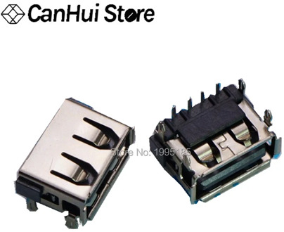 10pcs Laptop 2.0 USB connector jack sockect commonly used 90 degree AF Type 4 DIP Foot USB JACK female length=10MM Hot new