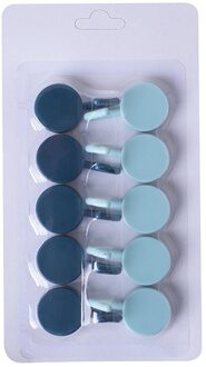 10Pcs Leuke Haak Sticker Zelfklevende Muur Gemonteerde Sleutel Kleding Opslag Haak Voor Nordic Badkamer Keuken Gratis punch Organizador lucht blauw 5 blauw 5