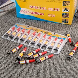 10Pcs Liquid Super Lijm Instant Sterke Bond Leer Hout Rubber Metaal Glas Cyanoacrylate Lijm Briefpapier Winkel Nail Gel