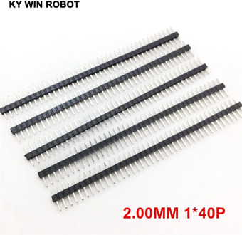 10PCS/Lot 2mm 40 Pin Male Single Row Pin Header Strip 1*40P 2.0mm male pin header copper connector Free Shipping