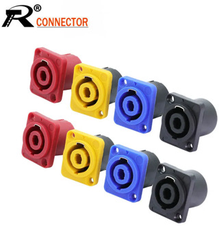 10pcs/lot 4 Pin Speaker Power Connector Female Jack Panel Mount 4 Pole 4 Core Chassis Socket Amplifier Loudspeaker Chassis