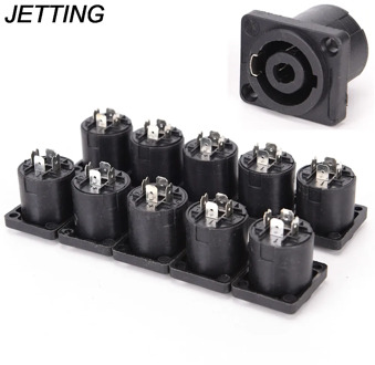 10pcs/lot 4 Pin Speakon Female Jack Socket Connector Audio Loudspeaker Amplifier Converter for PA Amplifier Cable