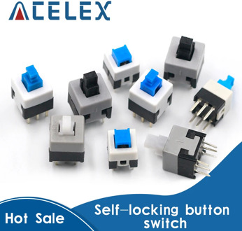 10PCS/LOT 5.8x5.8 7x7 8x8 8.5x8.5mm Self Locking / UNlock Push Tactile Power Micro Switch 6 Pin Button Switches
