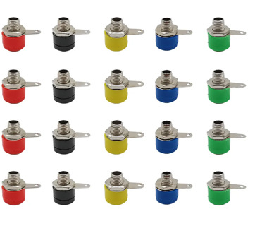 10PCS/lot 5 Color 4mm Banana Binding Post 4mm Banana Female Socket Plug Adapter DIY Red Black Green Yellow Blue