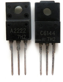 10pcs/lot=5pairs ( 5pcs A2222 + 5pcs C6144 ) 2SA2222 2SC6144 TO-220F In Stock