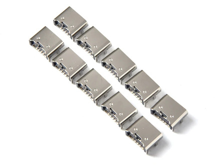 10pcs/lot 6 Pin SMT Socket Connector Micro USB Type C 3.1 Female Placement SMD DIP For PCB Design DIY High Current Charging