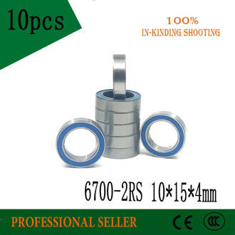 10pcs/lot 6700-2RS 6700 6700RS 6700-2RZ blue rubber chrome steel bearing GCR15 deep groove ball bearing 10x15x4mm