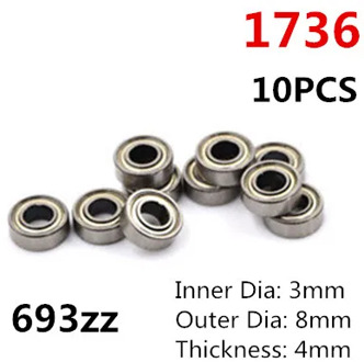 10pcs/Lot 693ZZ Miniature Ball Bearings 3*8*4mm Small Double Shielded Miniature Metal Steel Bearing