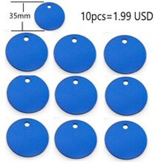 10pcs/lot aluminium tag 35mm Pet Cat Dog ID Tag Collar Accessories to be engraved For Dog Tag Name