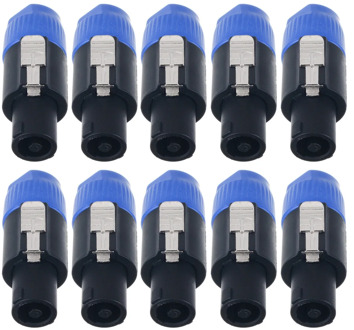 10Pcs/Lot Copper Core 4 Pole Speakon Male Plug Wire Cable Connector Professional Plug Audio Wire Connector