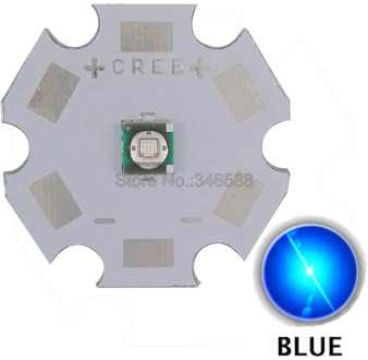 10pcs/lot! Cree XLamp XP-E XPE Blue Color 470NM-475NM 3W High Power LED Emitter Diode on 8mm 12mm 14mm 16mm 20mm PCB Heatsink