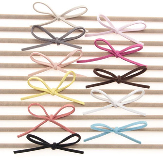 10pcs/lot Fashion Nylon Headband Baby Girls Elastic Hairband Infant Toddler Suede Solid Bow Kids Head Band Hair Accessories