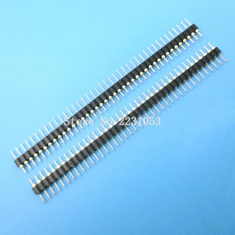 10PCS/LOT Gold Plated 2.54mm Male 40 Pin Single Row Straight Round Pin Header Strip