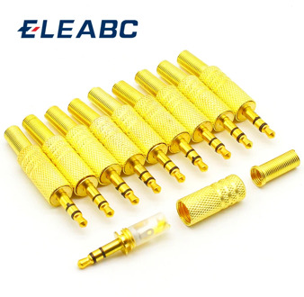 10pcs/lot gold plated 3.5mm plug RCA Audio Connector RCA audio plug 3.5 jack Stereo Headset Dual Track Headphone