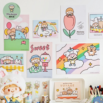 10pcs/lot Kawaii Stationery Stickers Molinta poster Diary Planner Decorative Mobile Stickers Scrapbooking DIY Craft Stickers