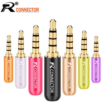 10pcs/lot Mini Jack 3.5mm 4 Poles Male Plug Aluminum Shell Stereo 4Pin 3.5 Jack Wire Connector Heaphone Earphone Plug